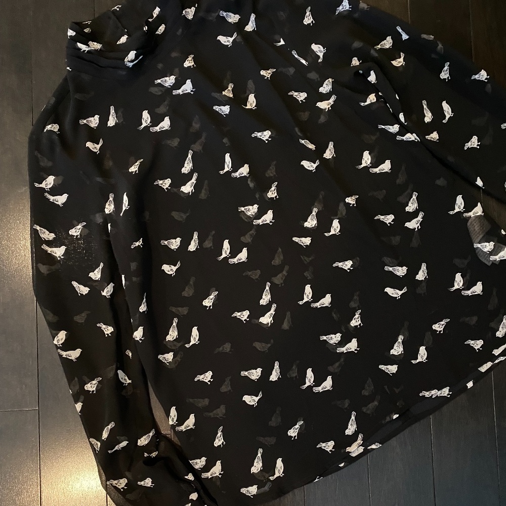 Forever 21 Contemporary Sheer Bird Print Top